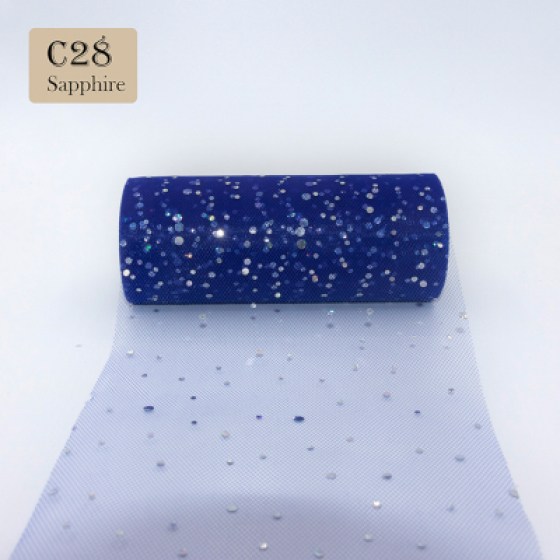 Dekorativni til glitter boja safira C28